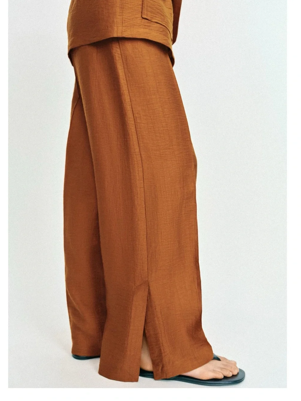 ❗️LAST CHANCE❗️Zara Burnt Orange Wide-Leg Tie-Waist Jumpsuit